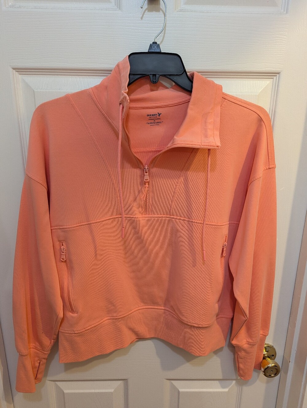 Old Navy Peach Coral Quarter-Zip Pullover